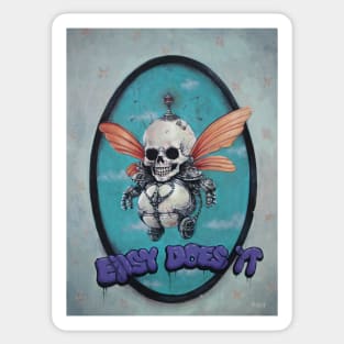 Skull Fairy | Fairy Cyborg Troll | easy does it | Graffiti Street Art skull master | bug skeleton Sticker